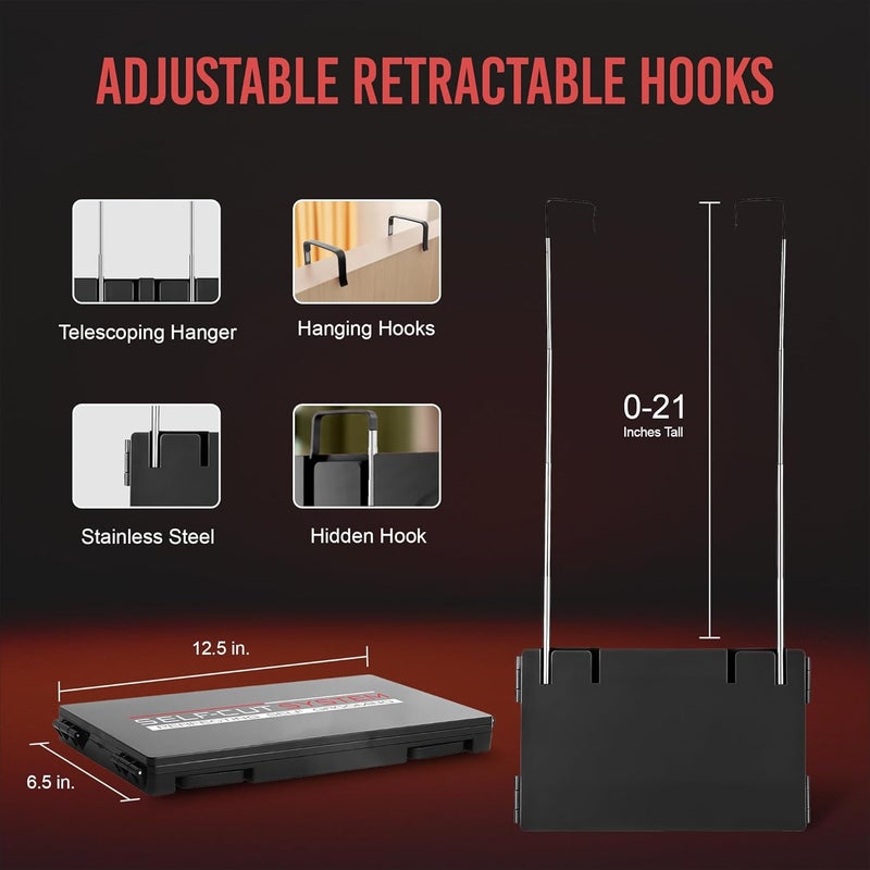 SELF-CUT SYSTEM Travel Version - Three Way Mirror for Self Hair Cutting with Height Adjustable Telescoping Hooks and Free Educational Mobile App - Image 3