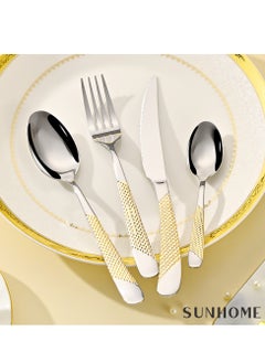 Sunhome Stainless Steel Cutlery Set Gold 24 Pieces  - Image 3
