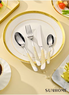 Sunhome Stainless Steel Cutlery Set Gold 24 Pieces  - Image 2