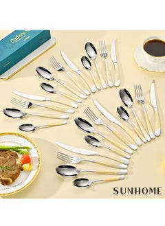 Sunhome Stainless Steel Cutlery Set Gold 24 Pieces  - Image 4