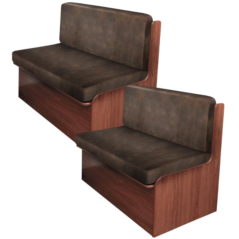 ANARACHON Leather Look RV Camper Dinette Cushion Covers, Washable RV Couch Cushion Covers Dinette Booth Seats Stretchable Camper Seat Covers (2 Backrest Cover & 2 Bench Cover, Brown) - Image 1