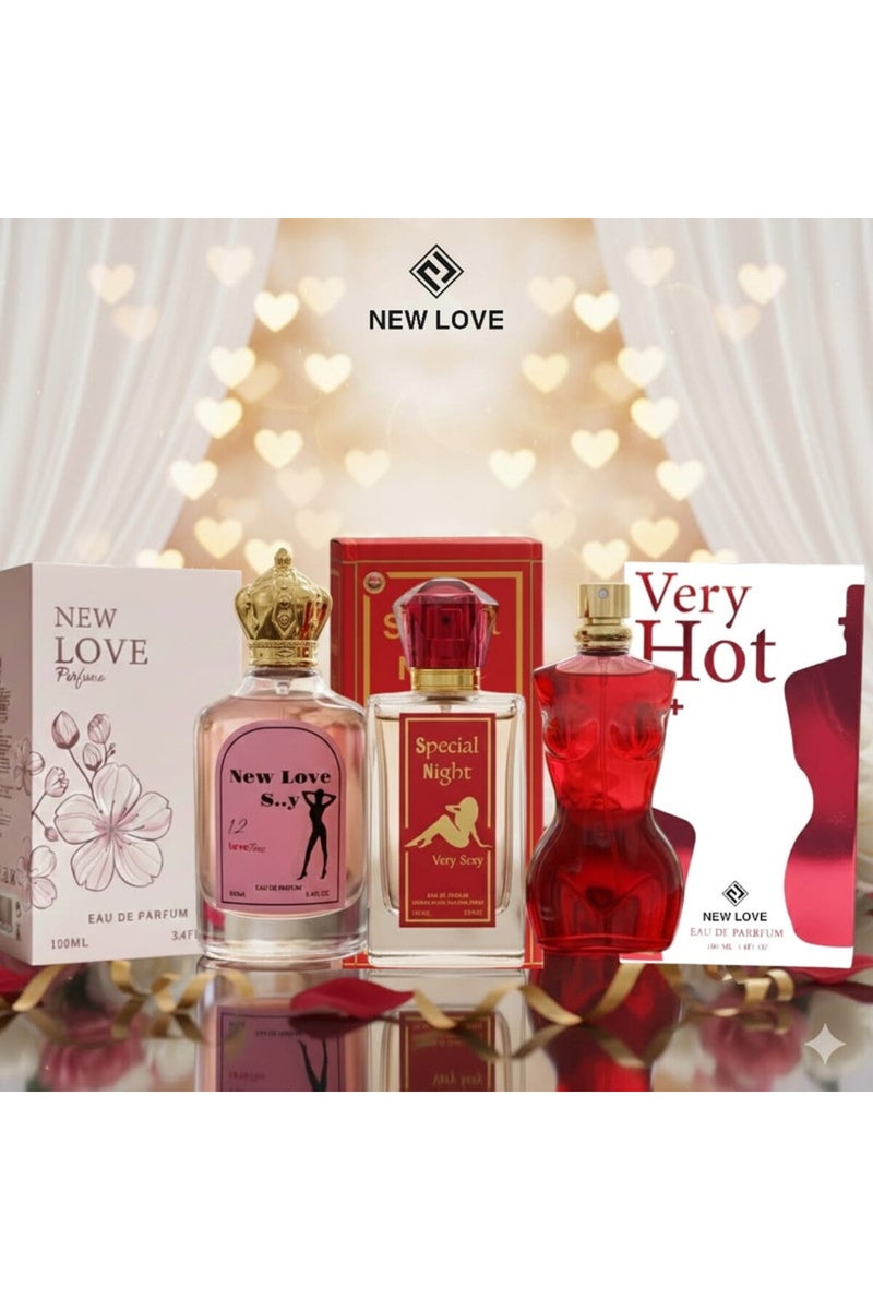 NEW LOVE 3 Romantic Pheromone Perfumes for Women, 100ml each - Image 1