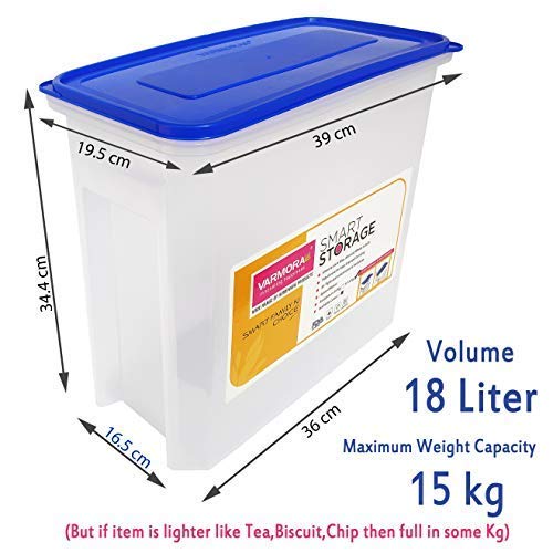 Varmora DSTG0336+Scoop x2pcs Plastic Container - 15 kg, Pack of 2, Clear - Image 2