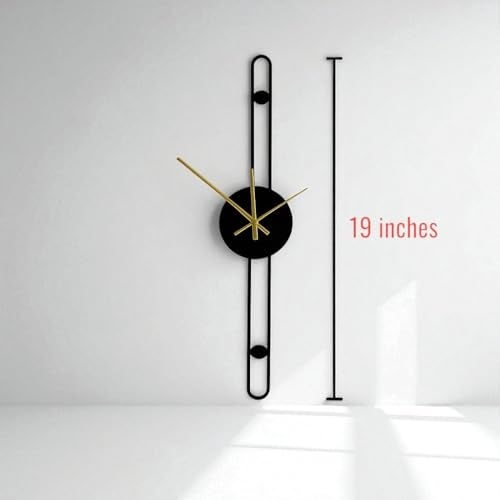POSHIO® POSHIO Nordic Minimalist Gold Needle Metal Wall Clock for Home and Office- Wall Decor, Wall Clock for Home Stylish Latest (19 X 3.9 inches) with Silent Clock Mechanism - Image 3