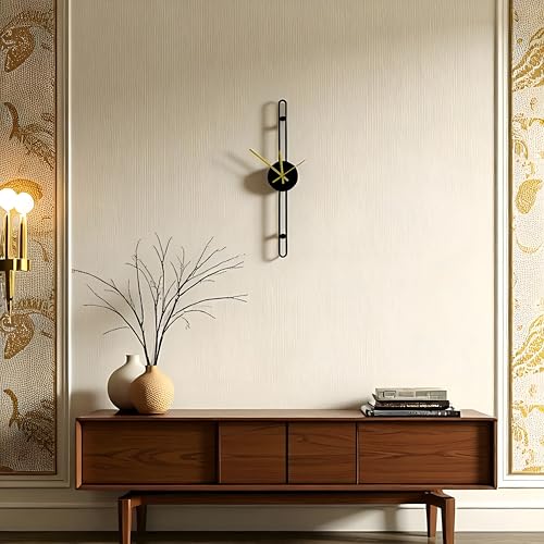 POSHIO® POSHIO Nordic Minimalist Gold Needle Metal Wall Clock for Home and Office- Wall Decor, Wall Clock for Home Stylish Latest (19 X 3.9 inches) with Silent Clock Mechanism - Image 5