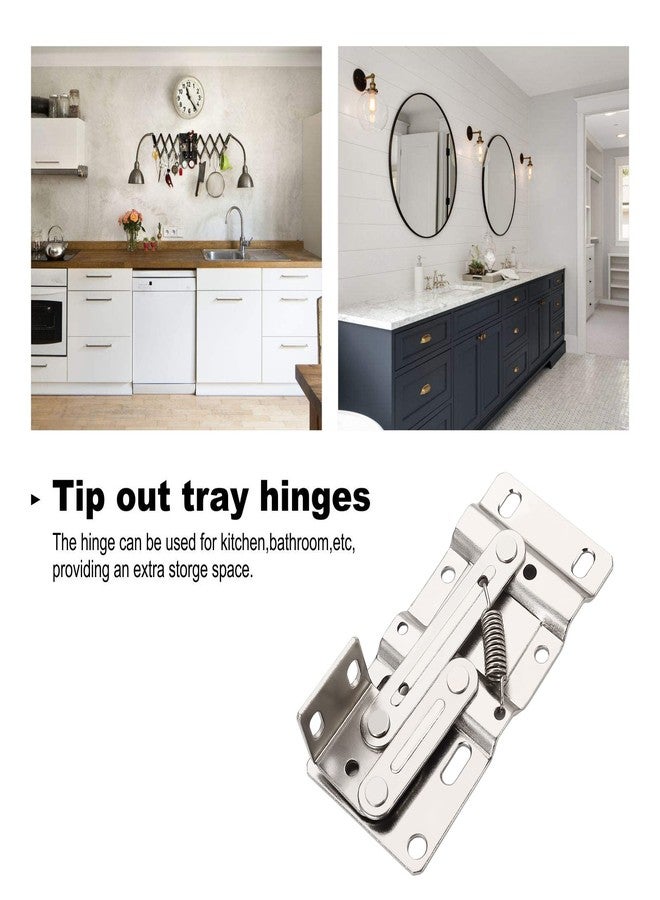 Furniware 1 Pair Tip Out Tray Hinges, Standard Sink Hinges for Sink-Front Drawer, Steel - Image 4