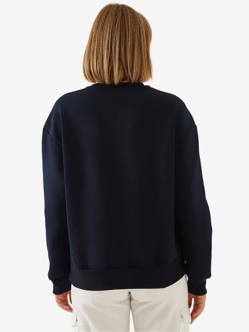 بيانكو لوتشي بلوفر لوكسي مطبوع بياقة دائرية بقصة مريحة