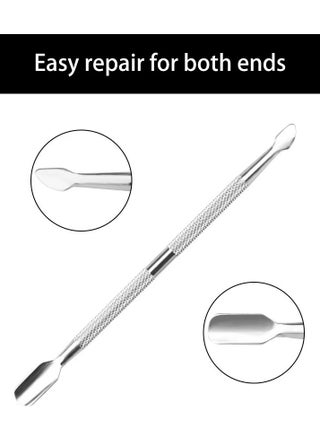 3-Piece Cuticle Care Set - Professional Stainless Steel Cuticle Nippers, Dual-Ended Cuticle Pusher & Cleaner, Manicure & Pedicure Tools for Dead Skin & Hangnail Removal - view 3