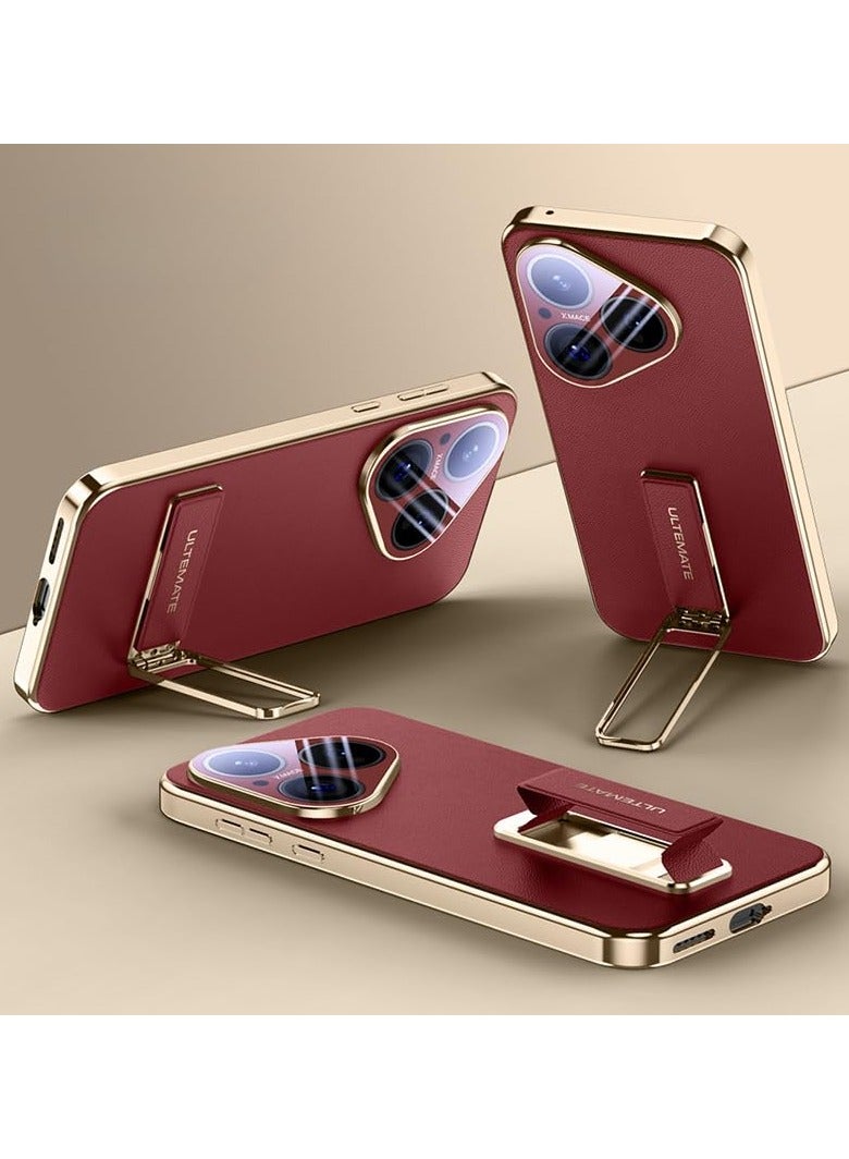 general Case Compatible with Huawei Pura 80 Pro/Pro+, Built-in Fully Wrapped Lens Protection  Stand, Frosted Anti-fingerprint Protective Cover for Huawei Pura 80 Pro Plus 5G