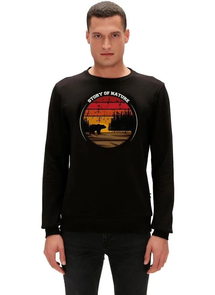 Bad Bear Story Crewneck Men's Black Sweatshirt 23.02.12.023-C01