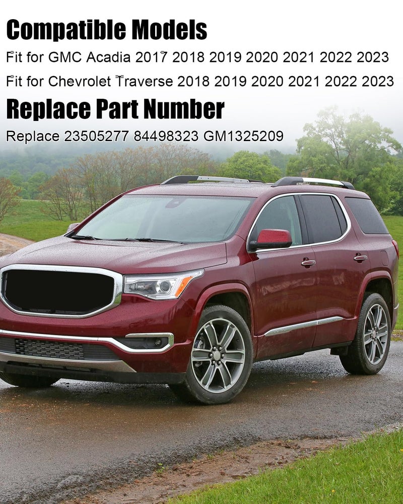 JUFWKO Passenger Side Mirror Glass Compatible with GMC Acadia 2017-2023 Chevrolet Traverse 2018-2023, Replace 23505277 84498323 GM1325209, Heated With Blind Spot - Image 2