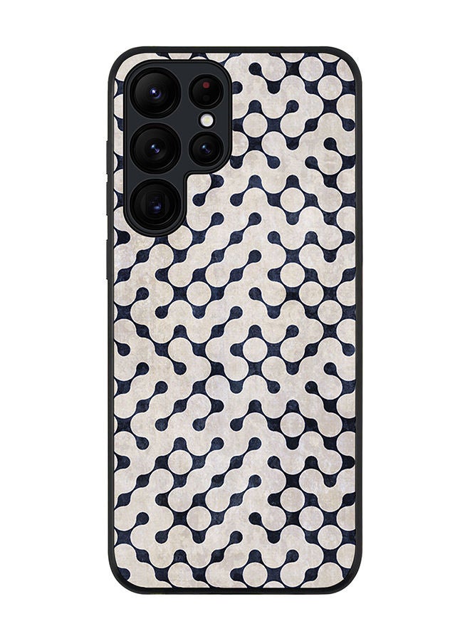 Stylizedd Rugged Black edge case for Samsung Galaxy S23 Ultra 5G Slim fit Soft Case Flexible Rubber Edges Anti Drop TPU Gel Thin Cover - Connect The Dots (White)  - Image 1