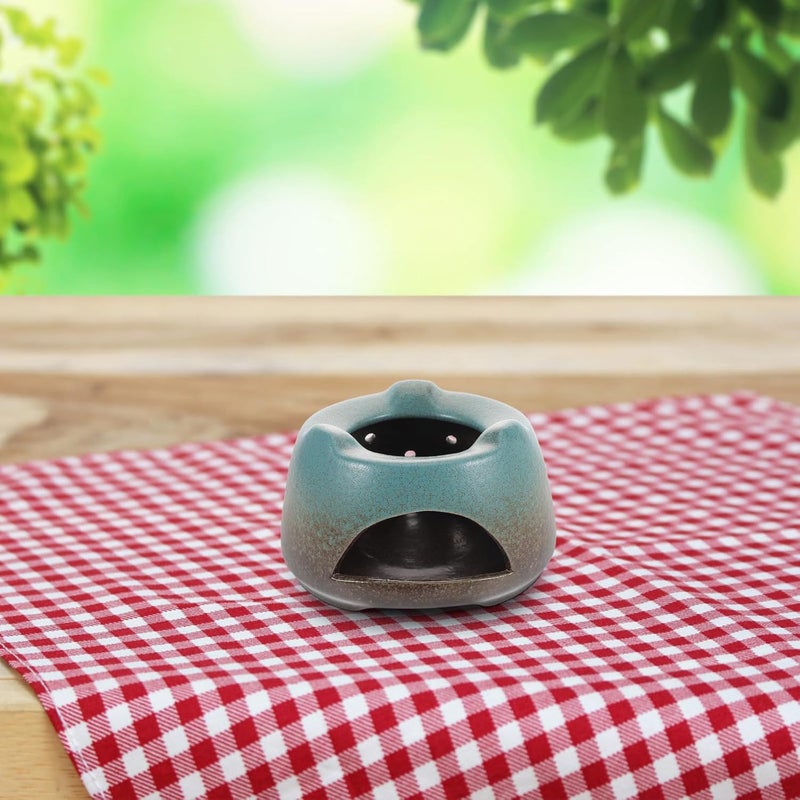 SUPVOX Ceramic Teapot Warmer with Candle Heater Base Round Kiln-Change Green Tea Light Warmer for Home and Restaurant Use Heat-Resistant Tea Cup Cozy for Brewing - Image 5