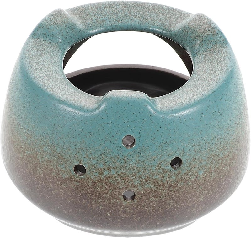 SUPVOX Ceramic Teapot Warmer with Candle Heater Base Round Kiln-Change Green Tea Light Warmer for Home and Restaurant Use Heat-Resistant Tea Cup Cozy for Brewing - Image 1