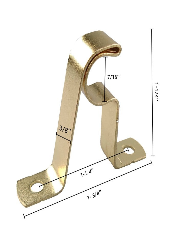 Kowibcl 7/16” Cafe Rod Brackets,Set of 2 Curtain Rod Brackets for mounting a Curtain Rod to The Wall,Gold… - Image 2