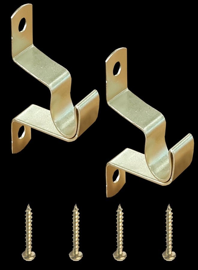 Kowibcl 7/16” Cafe Rod Brackets,Set of 2 Curtain Rod Brackets for mounting a Curtain Rod to The Wall,Gold… - Image 1