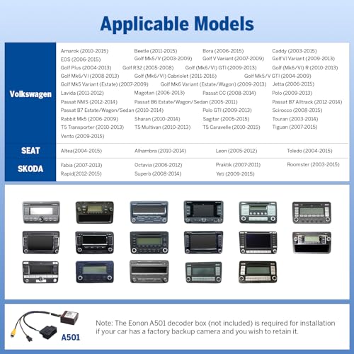 Eonon Android 14 Car Stereo for Volkswagen Golf MK5/MK6 Jetta Passat SEAT Skoda, 9'' CarPlay Android Auto Touchscreen Headunit with DSP, Bluetooth 5.4,SWC, 3+32G - VWX7 - Image 2