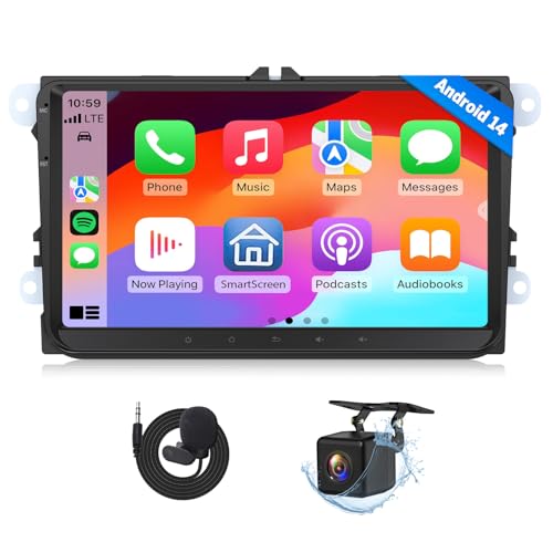 Eonon Android 14 Car Stereo for Volkswagen Golf MK5/MK6 Jetta Passat SEAT Skoda, 9'' CarPlay Android Auto Touchscreen Headunit with DSP, Bluetooth 5.4,SWC, 3+32G - VWX7 - Image 1