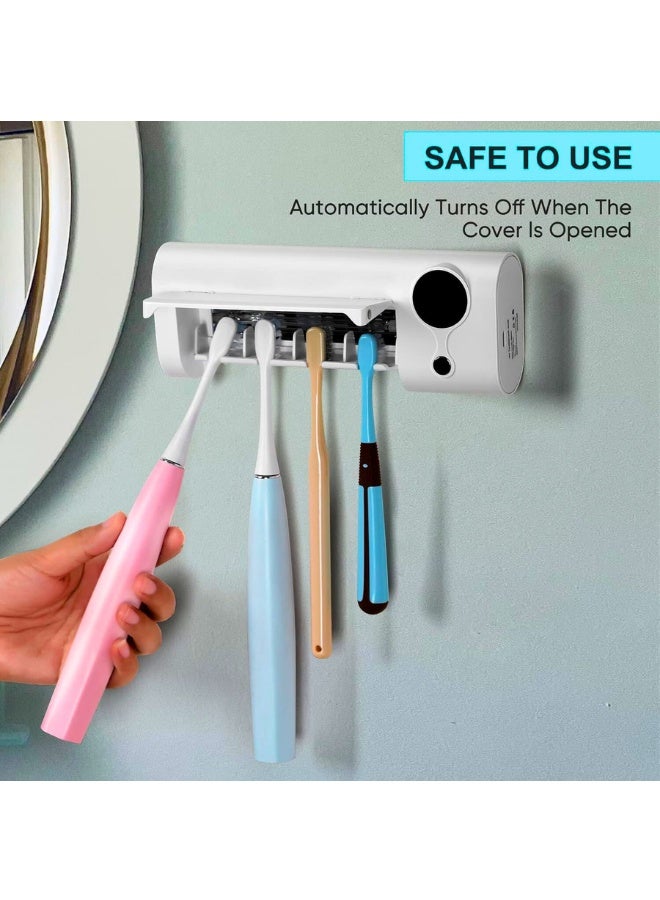 Chase Up UV Toothbrush Cleaner, Timer Function, Rechargeable Tooth Brush Holder Wall-Mounted for Bathroom, No Drilling, 4 Slots - Image 3
