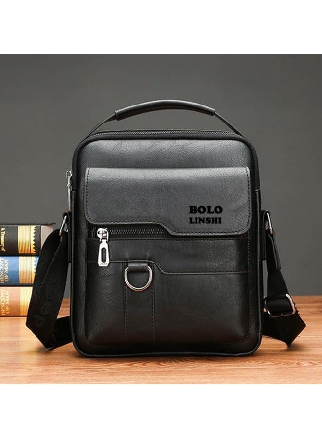 بولو حقيبة كروس رجالية عالية الجودة من بولو، باللون الأسود - Image 1