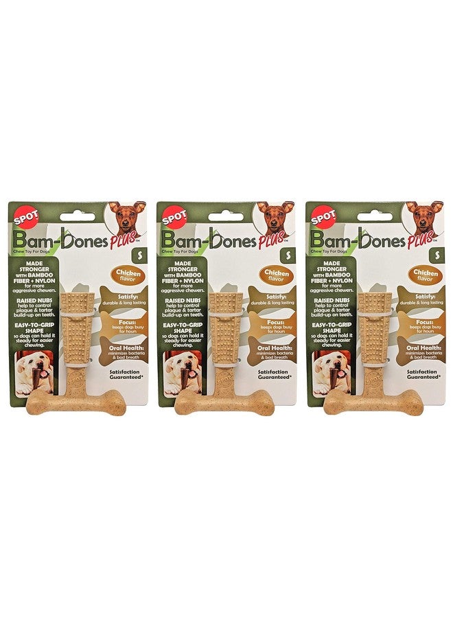 سبوت مجموعة من 3 قطع من ألعاب المضغ المتينة من Bam-Bones Plus للكلاب من Ethical Pet، صغيرة الحجم، بنكهة الدجاج - Image 1