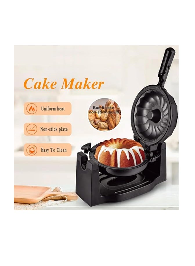 Household Cake Machine, Bundt Cake Maker Multifunctional Flipping Bread Machine with Anti-slip Feet and Non-stick Plate, Constant Temperature, Even Heating, Suitable for Home Kitchen and Commercial Use (11 Inch)  - Image 3