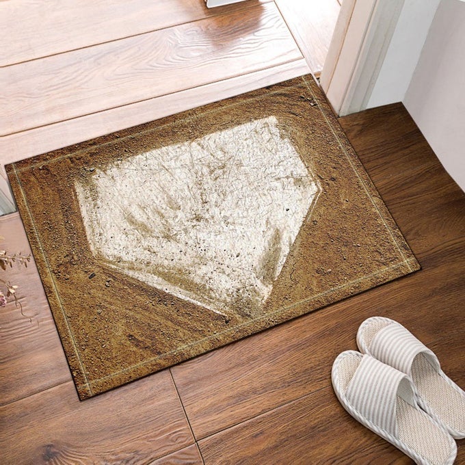 BASEBALL ON THE WOODEN BATH RUG NONSLIP FLOOR ENTRYWAYS OUTDOOR INDOOR FRONT DOOR MATBATH MAT BATHROOM RUGS 157X236IN