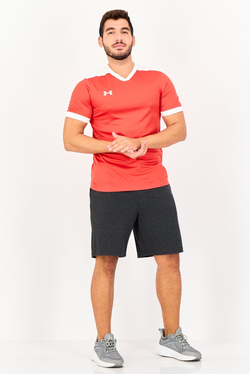 UNDER ARMOUR Men Sportswear Fit Short Sleeve Soccer Jersey, Red - Image 3