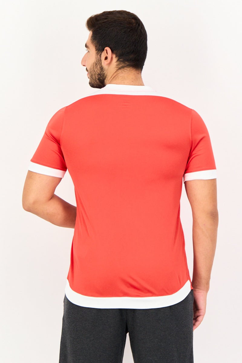 UNDER ARMOUR Men Sportswear Fit Short Sleeve Soccer Jersey, Red - Image 4