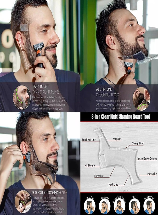 Baoton Beard Trimming Guide Tool, 3Pcs Neckline Shaping Goatee Mustache Grooming Facial Hair Styling Template Face Hair Ruler Combs - Image 4