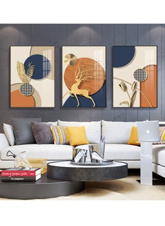 FASHION HOME 3PCS Wall Art Bright Style Minimalist Decor Modern Abstract Canvas Prints Poster Picture Framed Paintings Decorations  - Image 4