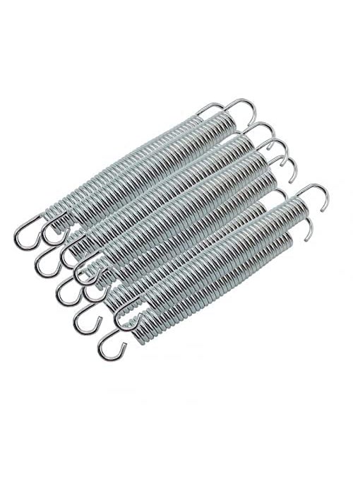 DOLPHY Dolphy 7 Trampoline Springs Heavy Duty Stainless Steel Replacement Springs for 10ft12ft14ft16ft Set of 10 Silver  - Image 1