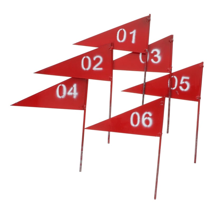 6pcs Triangular Garden Flags Sturdy Iron Marking Flags for Sprinkler System and Yard Decor - Image 2