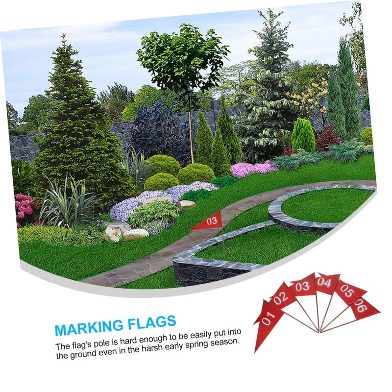 6pcs Triangular Garden Flags Sturdy Iron Marking Flags for Sprinkler System and Yard Decor - Image 5