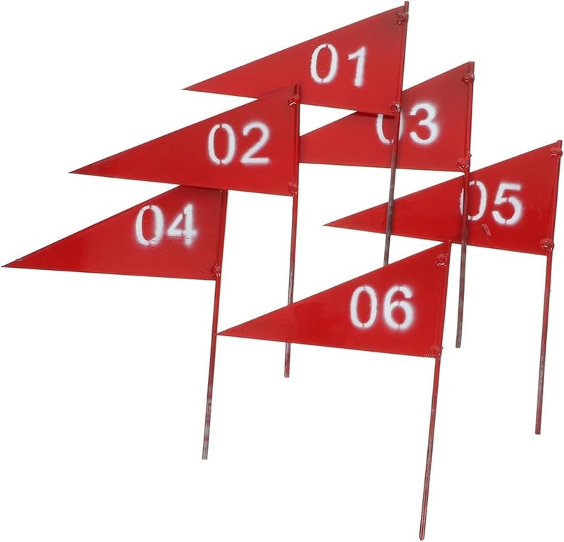 6pcs Triangular Garden Flags Sturdy Iron Marking Flags for Sprinkler System and Yard Decor - Image 1