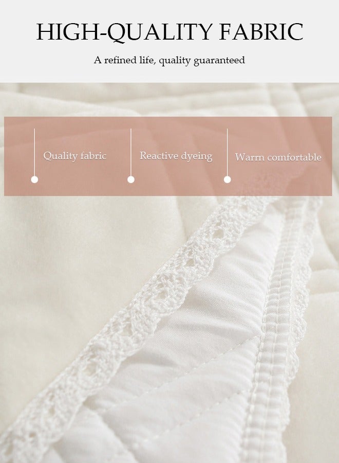 DUNISO غطاء رأس السرير، غطاء رأس سرير كبير الحجم، غطاء ظهر مضاد للغبار شامل، قطن محشو سميك مزخرف، لتزيين غرفة النوم، قابل للغسل (أوف وايت، 180 سم) - Image 5