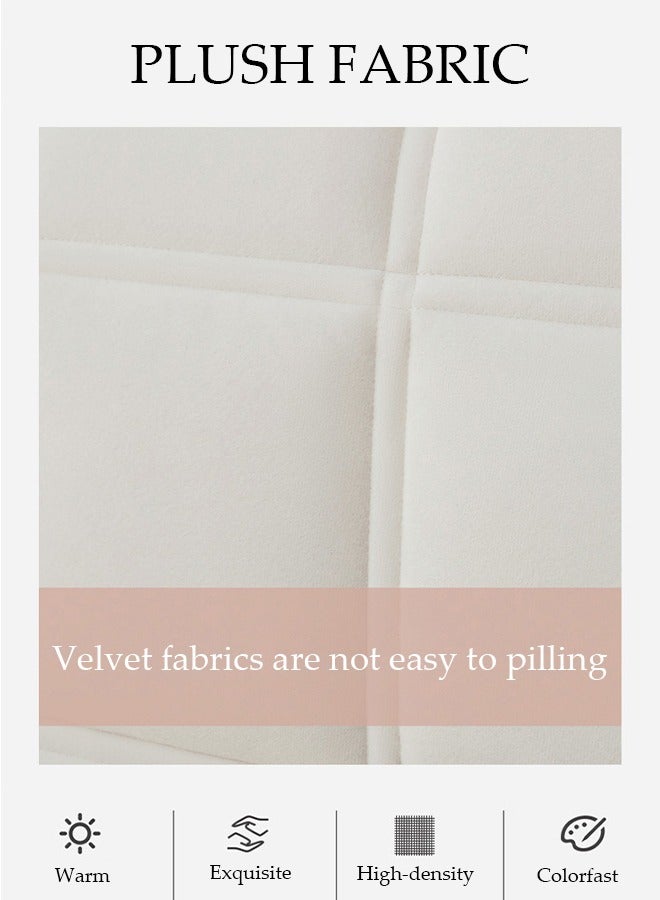 DUNISO غطاء رأس السرير، غطاء رأس سرير كبير الحجم، غطاء ظهر مضاد للغبار شامل، قطن محشو سميك مزخرف، لتزيين غرفة النوم، قابل للغسل (أوف وايت، 180 سم) - Image 3