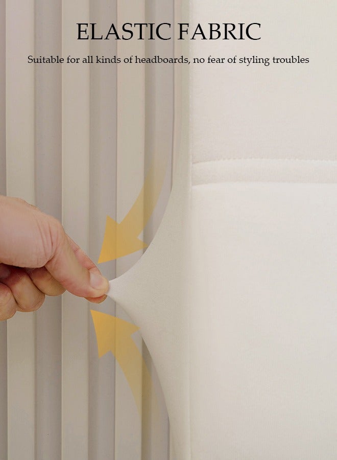 DUNISO غطاء رأس السرير، غطاء رأس سرير كبير الحجم، غطاء ظهر مضاد للغبار شامل، قطن محشو سميك مزخرف، لتزيين غرفة النوم، قابل للغسل (أوف وايت، 180 سم) - Image 4