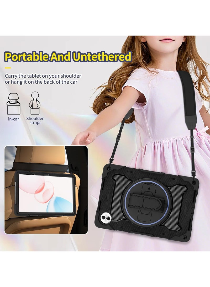Kids Case for Honor Pad 10 12.1 inch 2025 Heavy Duty Silicone Shockproof Cover with Shoulder Strap Elastic Multi-Angle Stand - Image 4