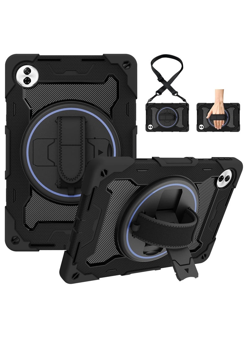 Kids Case for Honor Pad 10 12.1 inch 2025 Heavy Duty Silicone Shockproof Cover with Shoulder Strap Elastic Multi-Angle Stand - Image 1