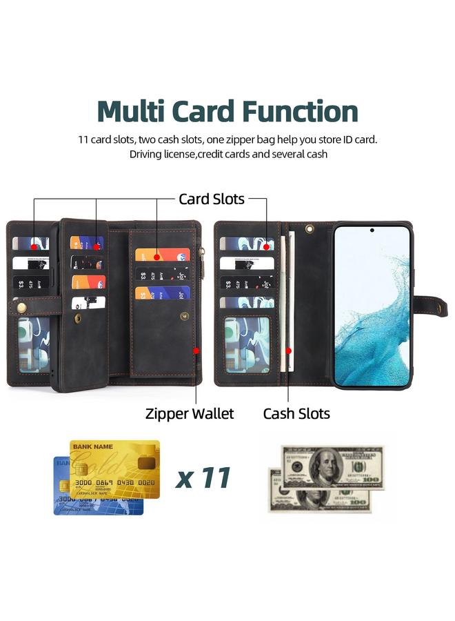 S-TOP Case For Samsung Galaxy A71 4G Zipper Wallet Magnetic Detachable Leather Phone Case - Image 3