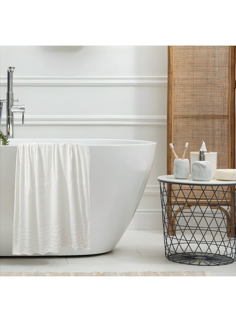 مورانو منشفة حمام مورانو ليجاسي مصنوعة من القطن بنسبة 100%، ناعمة الملمس، ماصة، للاستخدام في الحمامات والفنادق والمنتجعات الصحية، بتصميم عصري، سريع الجفاف، مريح الملمس، أنيق، قماش عالي الجودة، 90×150 سم - Image 1