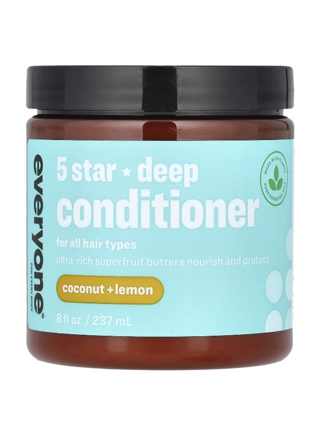 Everyone, 5 Star Deep Conditioner, For All Hair Types, Coconut + Lemon, 8 fl oz (237 ml) - Image 1
