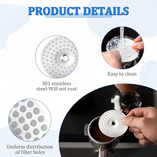 Pulems Stainless Steel Precision Shower Screen 51.5mm Compatible with Most of Coffee Machine, Replacement Part for IMS CI200IM CI200NT Espresso Filter Screen, High Flow,High Extraction Nanotech Shower Screen - Image 4