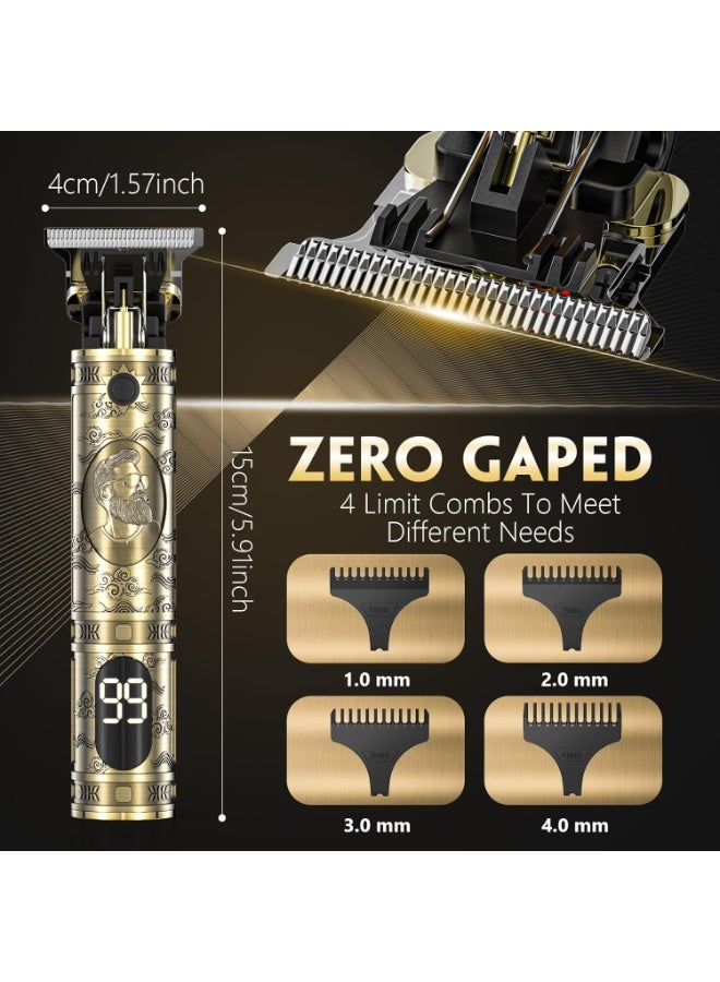Solati مقصات شعر للرجال، ماكينة حلاقة احترافية بشفرة T بلايد بدون فراغ، ماكينة حلاقة كهربائية قابلة لإعادة الشحن، مجموعة قص الشعر مع شاشة LCD هدايا للرجال - Image 5