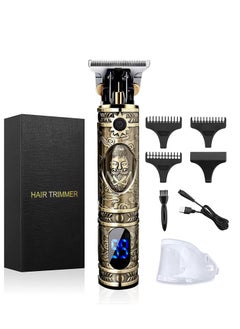Hair Clippers for Men, Professional Hair Trimmer Zero Gapped T-Blade Trimmer Cordless Rechargeable Edgers Clippers Electric Beard Trimmer Shaver Hair Cutting Kit with LCD Display Gifts for Men