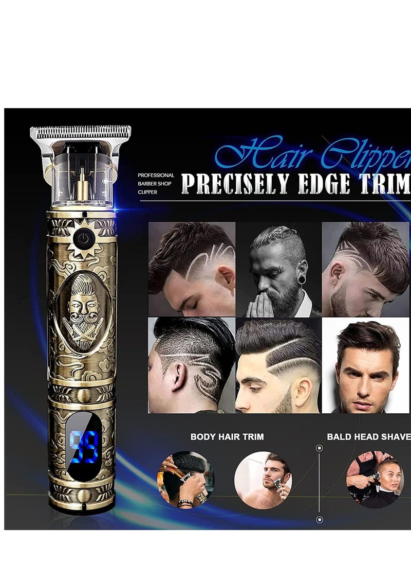Solati - Hair Clippers for Men, Professional Hair Trimmer Zero Gapped T-Blade Trimmer Cordless Rechargeable Edgers Clippers Electric Beard Trimmer Shaver Hair Cutting Kit with LCD Display Gifts for Men - Image 1