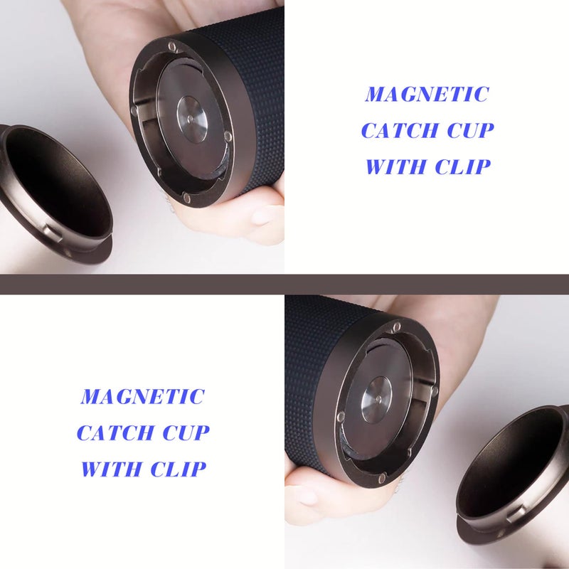 KINGrinder K7 Manual Coffee Grinder, Bent Handle, Magnetic & Clip Powder Catcher, Proâ€‘Level 7â€‘Edge Stainless Steel Conical Burr, 30â€“35g Capacity - Image 4