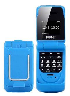 Long-CZ-J9 World's Smallest Flip Mobile Phone Single Micro Sim Support with Bluetooth Dialer and Voice Changer (Blue)
