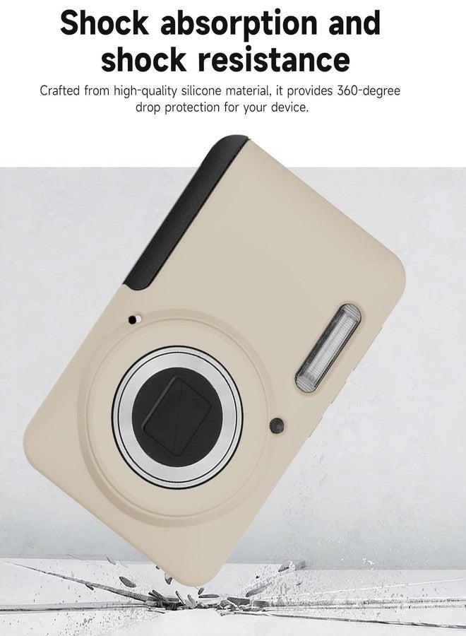 TUOOUT Silicone Case for Kodak PIXPRO FZ55 Digital Camera with Screen Protector and Lanyard for Kodak PIXPRO FZ55 Accessories - (Rice White) - Image 2